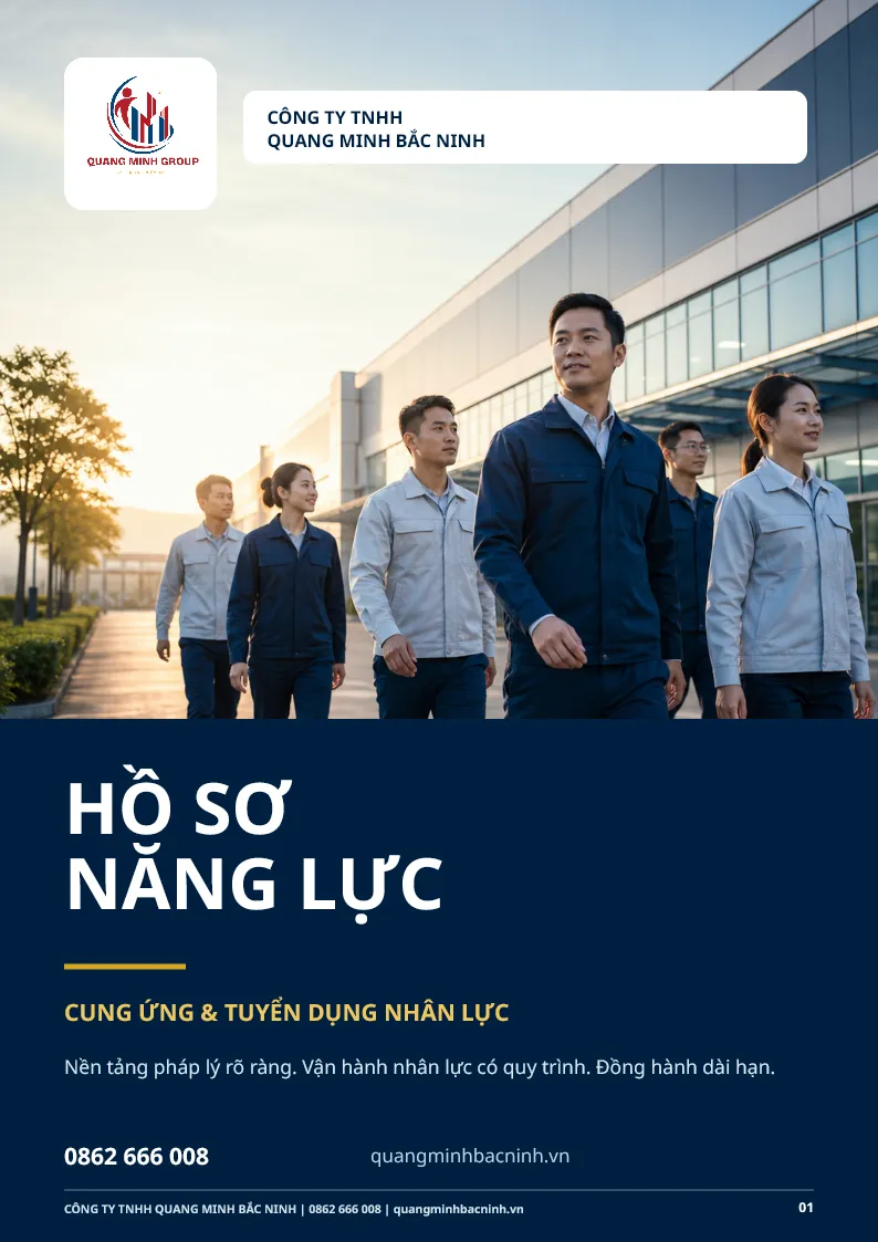 Bìa Hồ sơ năng lực Công ty TNHH Quang Minh Bắc Ninh